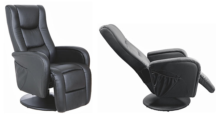 Rozkładany fotel wypoczynkowy z funkcja masażu Litos - czarny 