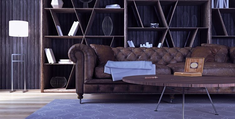 pikowana kanapa w stylu chesterfield w salonie 