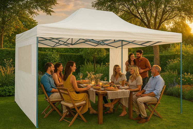 Przyjęcie pod namiotem ogrodowym 