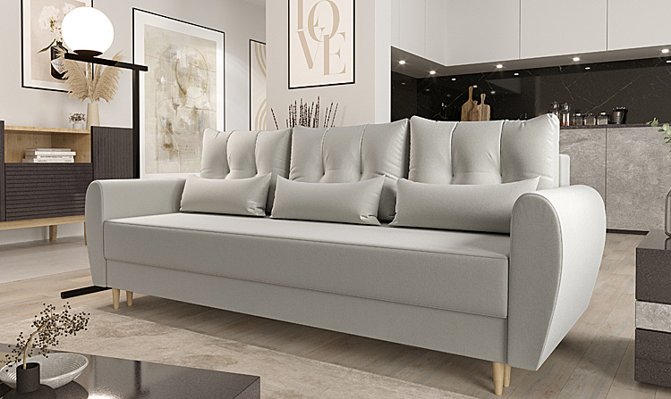 Nowowczesna  sofa w kolorze popielatym 