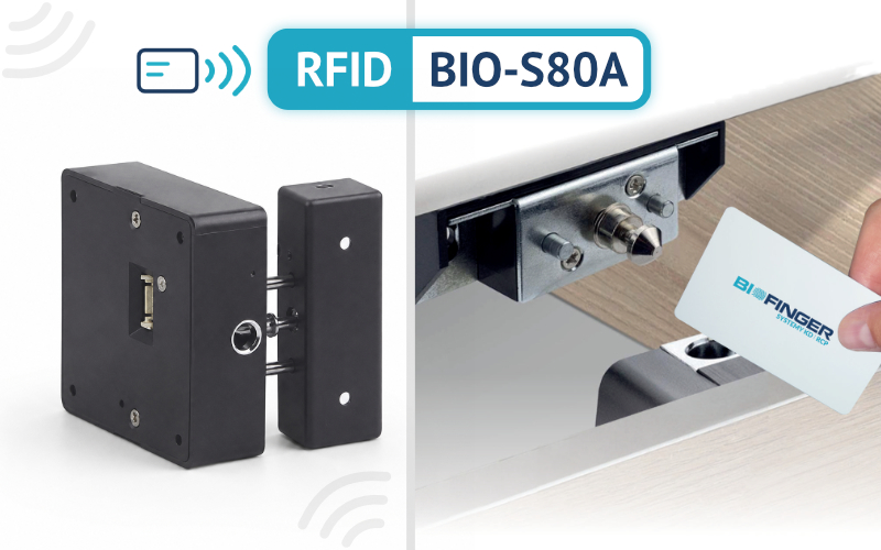 Niewidoczny zamek elektroniczny do szafki BIO-S sterowany kartą RFID